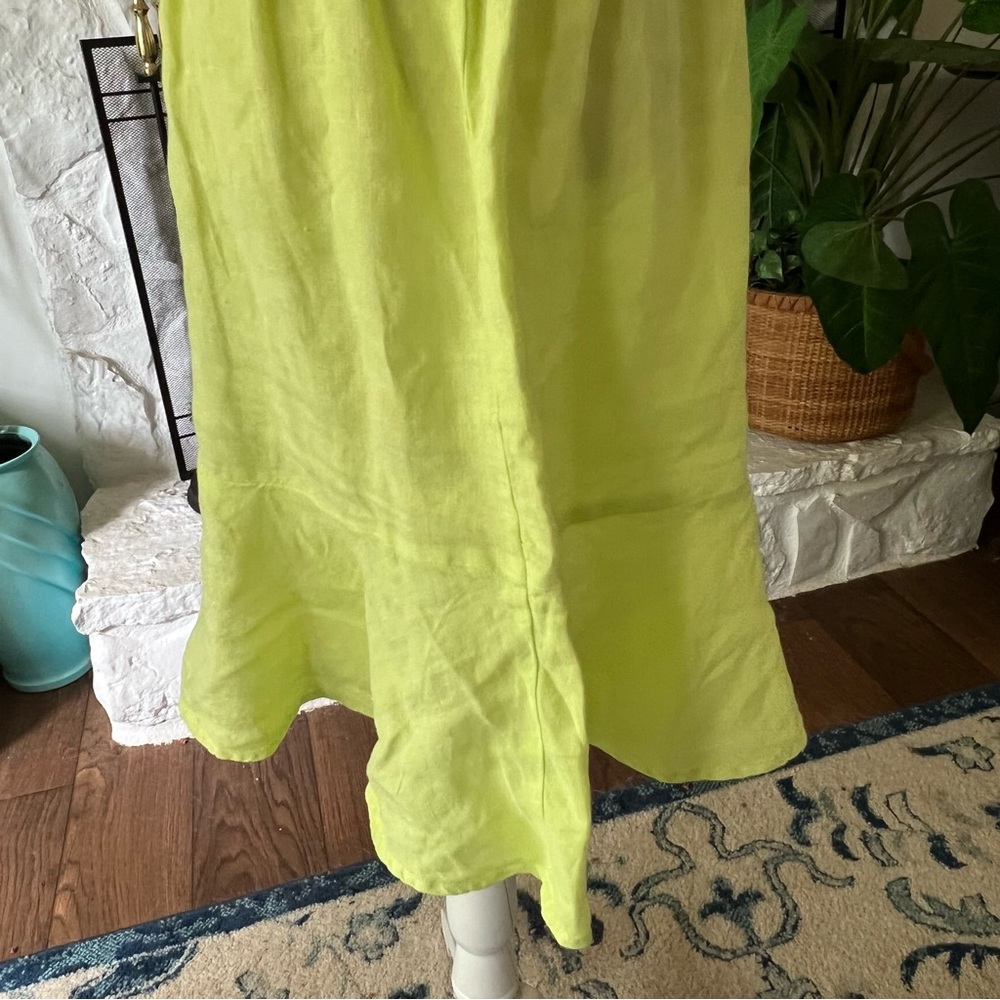S’EDGE sundress lime green 100% French linen size xl NWT - Picture 6 of 11